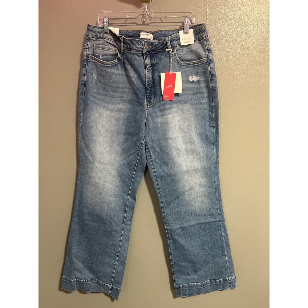 Lovervet by Vervet Tummy Control Cropped Jeans NWT Medium Wash High Rise